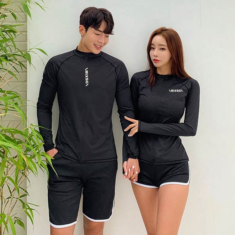 カップル セット メンズ セパレート 半袖 フィットネス水着 上下セット レディース フィットネス