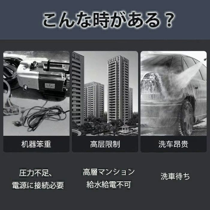 1.4kg コードレス 付き強力水力噴射 高圧洗浄機 充電式 大容量 低騒音 高圧洗浄器 ...