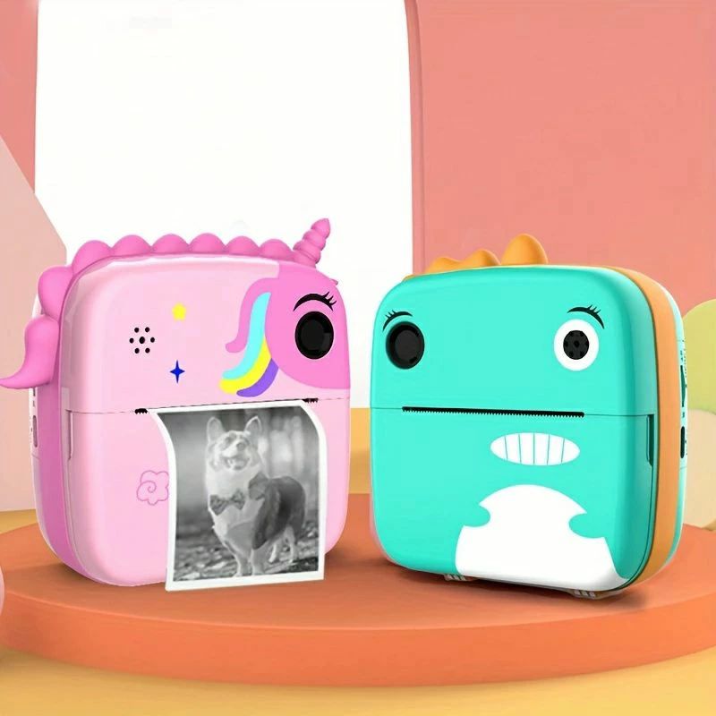 前後フリップレンズカメラ デジタル一眼レフ小型プリンター付き 写真撮影可能 HDスクリーン