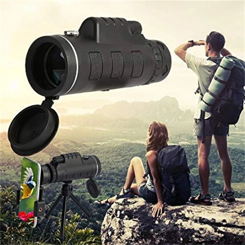三脚台 携帯電話フォンホルダーの使用に使い 霧や地震を防ぐ ハイビジョンレンズBAK4 光学 可変焦点 単筒望遠鏡 60 x
