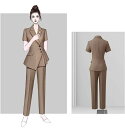 パンツセット 上品 結婚式 長袖 ファッション レディース 2点セット上着+パンツ/スカート 美容師(4)