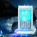 羽なし 半導体製冷 水?氷なし クーラー冷風扇 扇風機小型 風量4段階調整 ライト付き 省エネ(2)