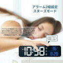 置き時計 目覚まし時計 LEDデジタル時計 スヌーズ 温度計 40種音楽 日時 輝度調節 明るさ5段階調節