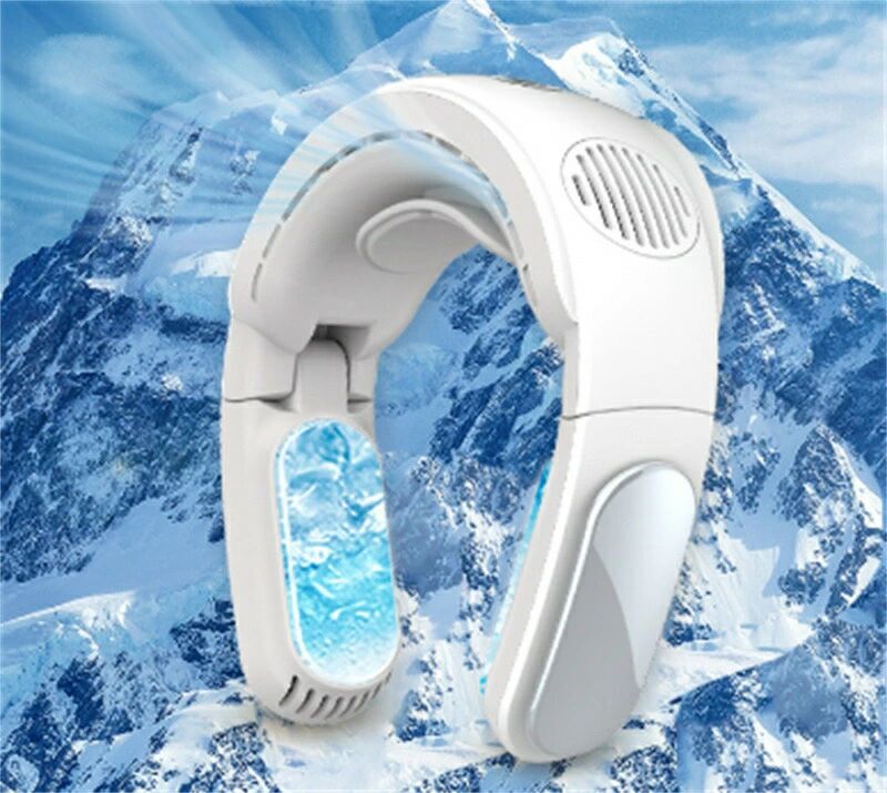 夏 首かけ扇風機 角度調整 静音 折り畳み式 ミニ扇風機 羽なし 携帯扇風機 冷感 首掛け扇風機 扇風機 3段階冷却