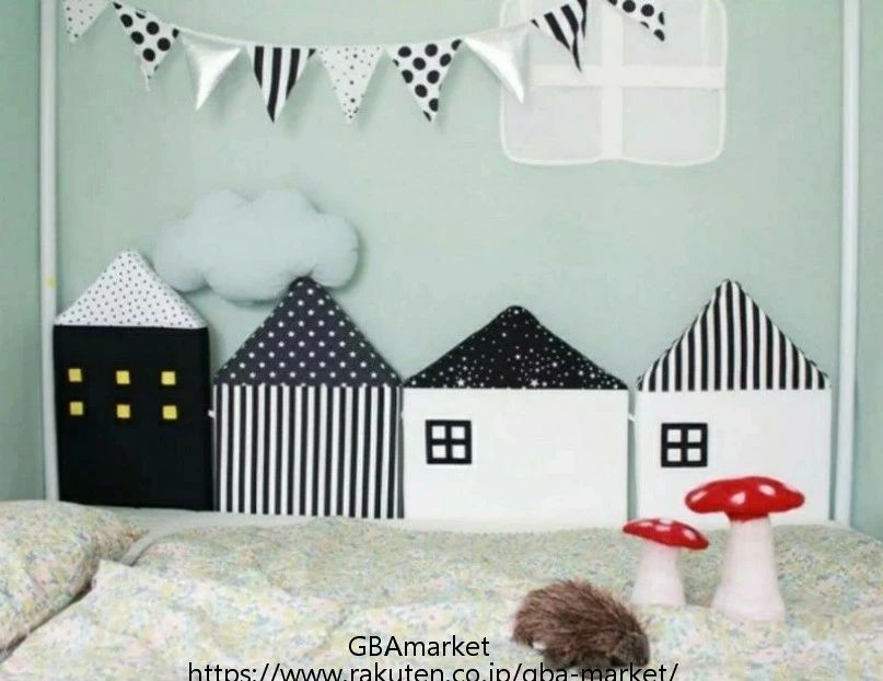 スター 星 ドット ボーダー ストライプ 家 ハウス型 寝具 ベビー用品 赤ちゃん ベビー クッション サイドガード