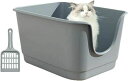 ペットトイレ 深型 60x47x31cm トイレ 猫 飛び散ら防止 砂 大容量 ネコトイレ 猫用トイレ本体 大きな猫のトイレ トイレ
