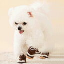 冬用 犬用 ボア ペット用靴 4個セット あったか 暖かい 犬 履かせやすい ドッグシューズ 犬靴 ドッグ 靴