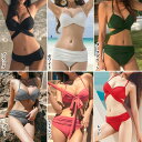 水着セット 体型カバー セクシー クロスバンドゥビキニ シンプル おしゃれ水着