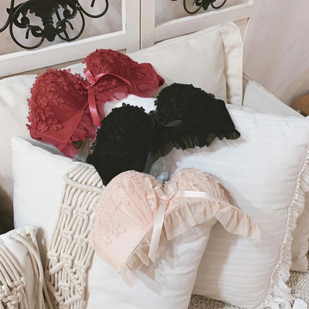 ブラジャー ショーツ レース チュール ブラジャー ショーツ セット ノンワイヤー パッド付き