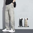メンズ アイスシルクパンツ ダイタイ ストレッチ 大きいサイズ 薄手 レディース リラックスパンツ