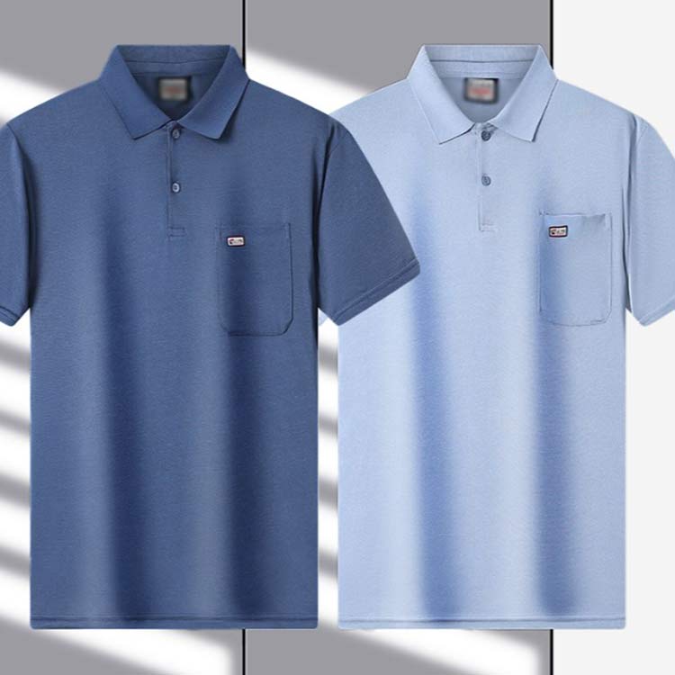 2枚セット 半袖 シンプル ポロシャツ クール メンズ 冷感 無地 春 涼しい ポロシャツ UVカット スポーツ