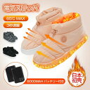 充電式 バッテリー付きルームシューズ スリッパ コードレス フットウォーマー 電気スリッパ 足温器 左右分離式