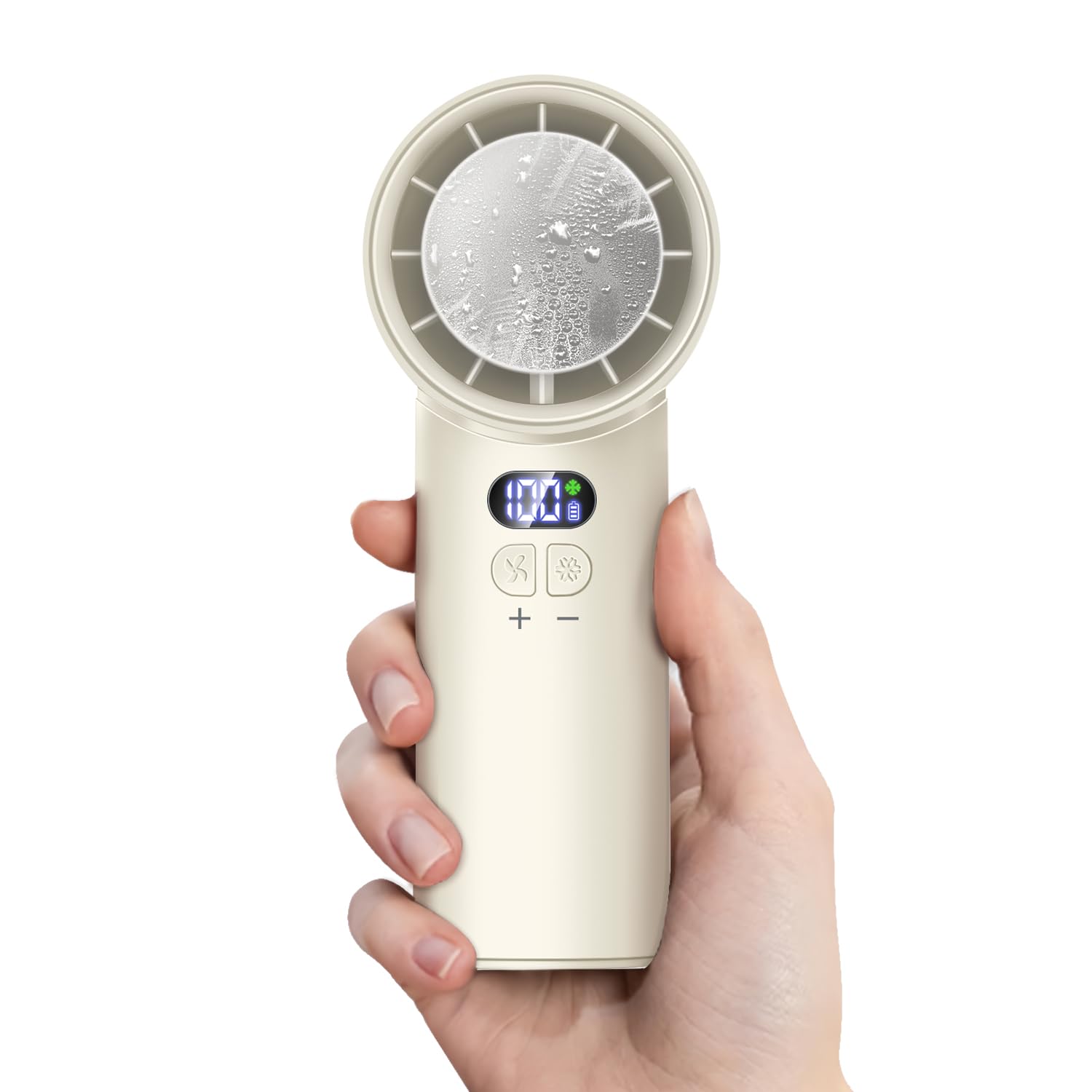 5200mah 瞬時冷感 MAX-17%冷却大容量 充電式USB扇風機 1-100無段階調節 長時間持続使用 6枚羽根 強力