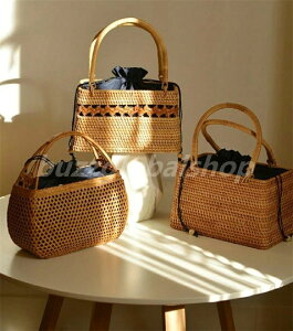 純手制秋藤野の食事の手籠異境風情田園風籐編みの収納手籠かごバッグ 編みかご スクエア型 かごバッグ ハンドバッグ 巾着付き カゴバッグ レディース 籐ラタン バック アジアン ラタン バスケット 大人 バッグ おしゃれ カゴバック浴衣 北欧 花火大会 ビーチ 海辺 夏 祭り
