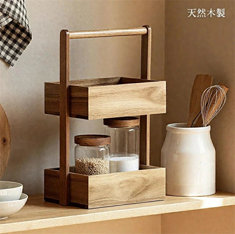 洗面所 高さ44cm 奥行18 幅27 持ち手付き 収納棚 おしゃれ ラタン調 ラック 木製 収納棚 木製 収納 おしゃれ 棚 木製