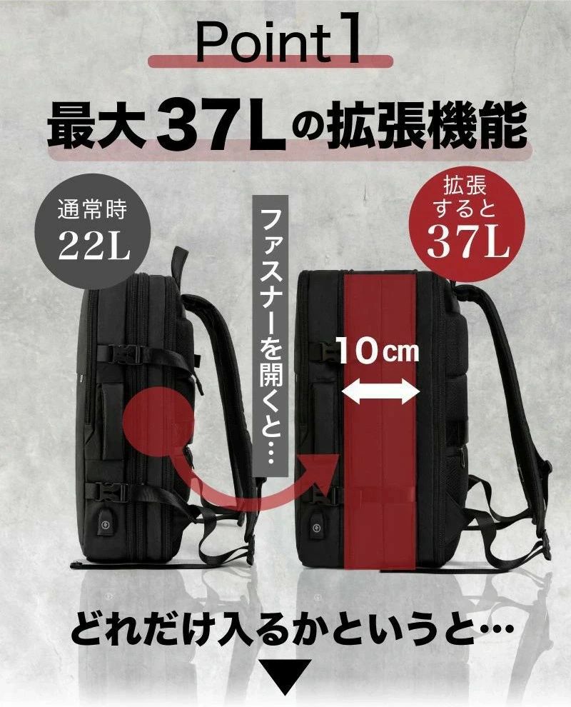 ビジネスバック pc リュク 拡張 メンズ 3way 2泊 ビジネスバッグ 出張 1泊 リュック ビジネス 大容量新作 メンズ リュック 大容量 拡張可 ビジネスリュック 17.3インチ対応 耐摩耗 通勤 通学 旅行バッグ バックパック 出張用 スタイリッシュ 多機能 yurifashion-10052733 Yuri Yuri Fashion サンプル画像2