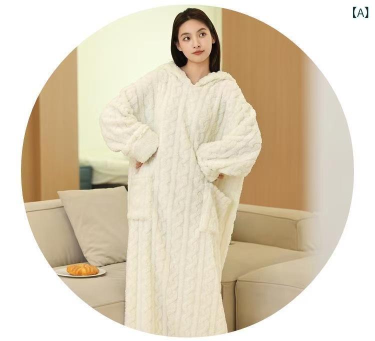 ルームウェア ノー 部屋着 ルームウェア ノー 部屋着 女性用 パジャマ フード付き コーラル ベルベット パジャマ 女性用 秋冬