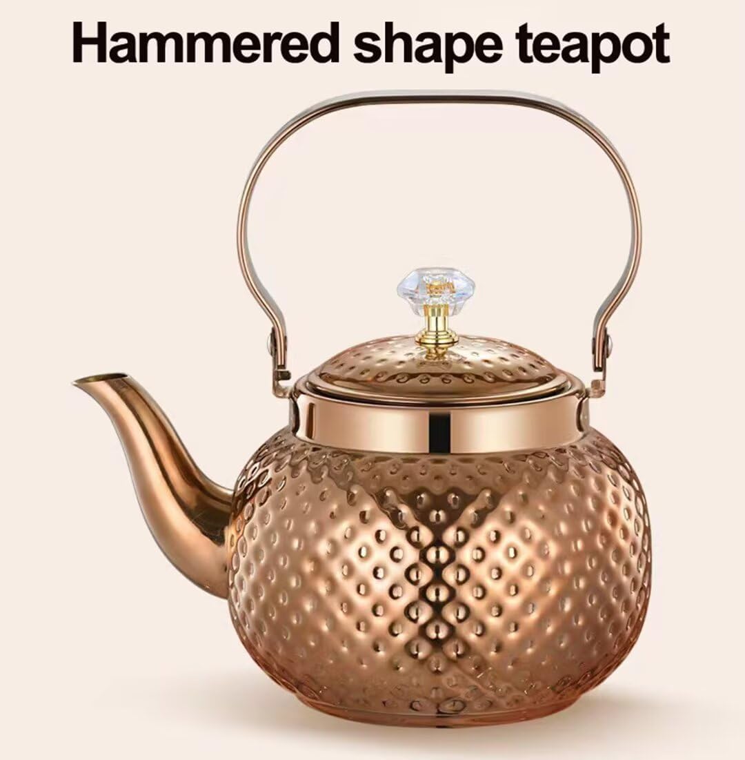 「10％OFFクーポン配布中」ティーセパレーター付きの槌目形状の小さなティーケトル、醸造ルーズティー..