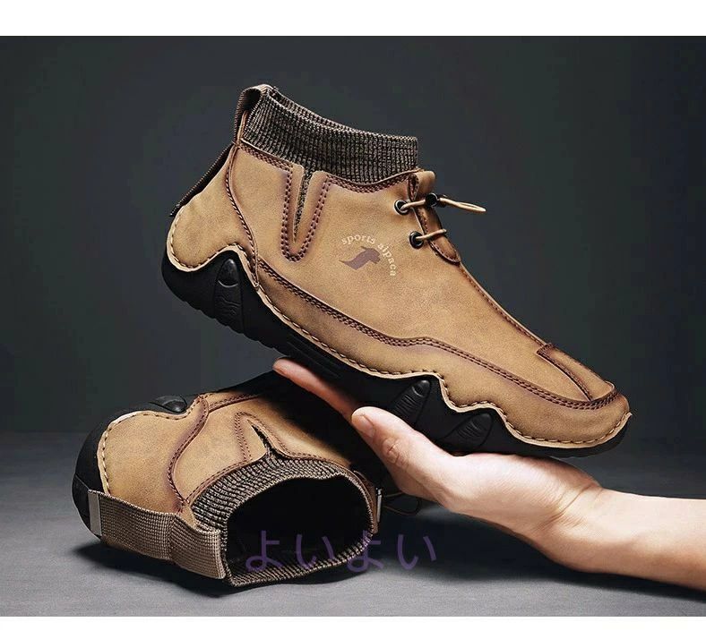 ウォーキングシューズ スニーカー シンプル 秋 レザーシューズ 防滑 ハイカット スポーツ 通学 メンズ