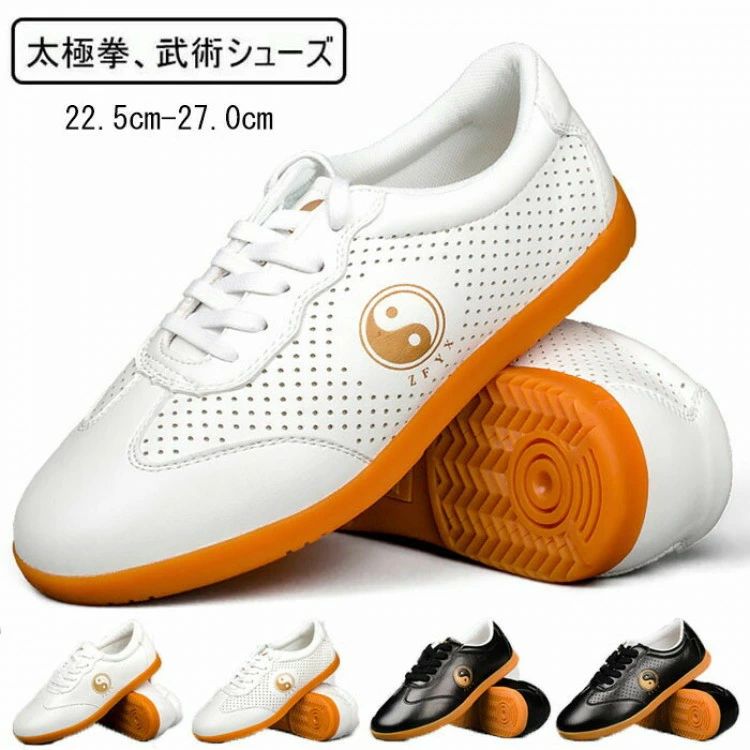 武術 カンフー用靴 功夫靴 22.5cm-27.5cm 革 太極拳用シューズ 靴 太極拳 武術シューズ 夏 太極拳シューズ