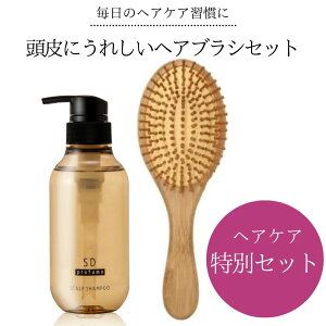 オールインワンシャンプー + 木製ヘアブラシ スカルプシャンプー アミノ酸系 シャンプー メンズ 女性 育毛シャンプー フケ 薄毛 抜け毛 ノンシリコンシャンプー 医薬部外品 薬用 エイジング ケア SD profumo SS