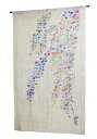 濡れ描き友禅碧 のれん:彩り枝垂れ桜 / W約88×H150cm / 和風モダン暖簾
