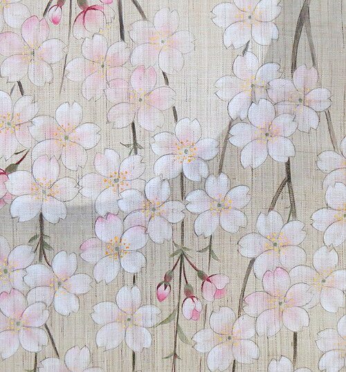 手描き友禅タペストリー：宵桜（桜 さくら サクラ） 2