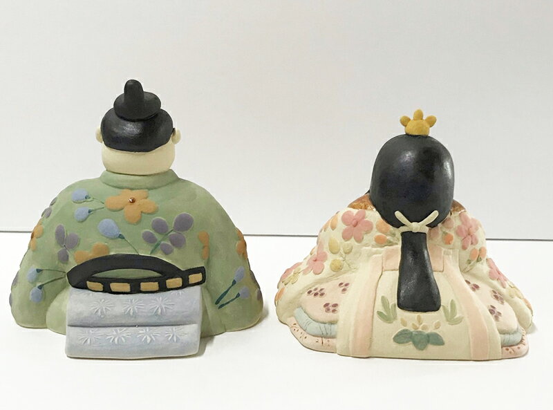 のれん・タペストリー遊彩の雛人形 雛祭り ：雛人形　雅　桃色／陶器 取り寄せ品・工房に在庫の無い場合は90日から180日間程の制作期間が必要となります｜アングル3
