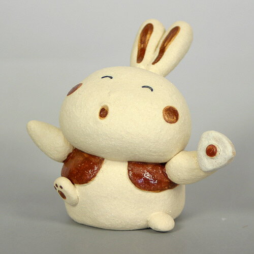 陶人形・ちっちゃい扇子うさぎ