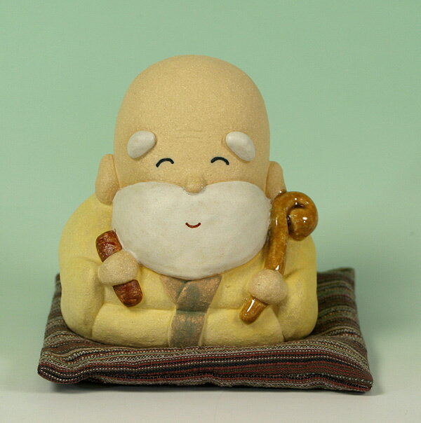 陶人形・にこにこ福禄寿 (座布団別売り)