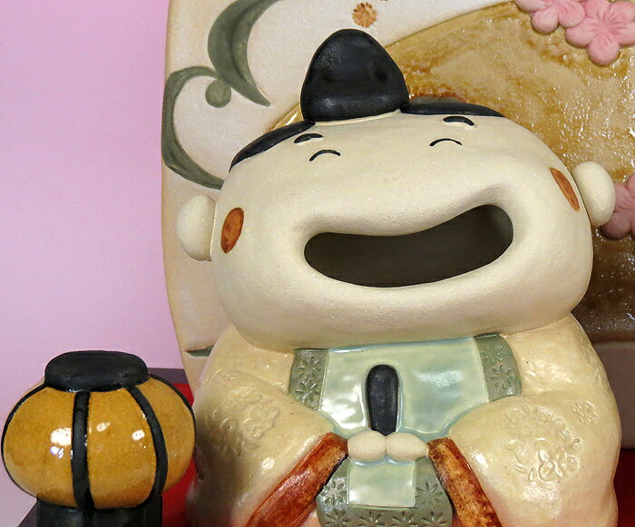 雛人形 ひな祭り /うれし雛セット（陶器　雛人形）【親王飾り】■屏風のデザインが...