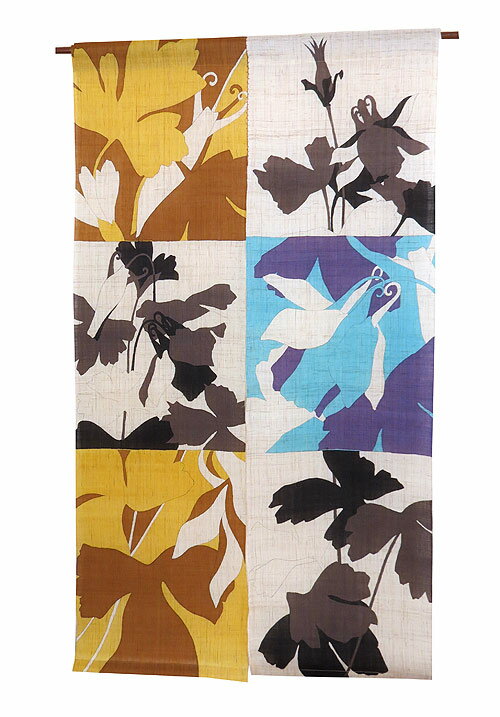 麻のれん：おだまき / 和風 モダン のれん（麻 暖簾）/ おしゃれ な 和風 モダン のれん ロング 約 88×150cm