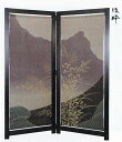 洛粋 二連衝立・秋草に風月 (受注製作60日間)