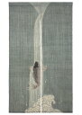 和風暖簾(のれん):鯉の滝登り/メーカー取り寄せ/夏のれん/洛柿庵/和風 モダン/麻のれん/ おしゃれ な 和風 モダン のれん ロング 約 88×150cm