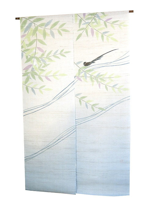 麻 のれん：爽風/ 和風 暖簾 受注制作 おしゃれな 和モダン のれん ロング 約 88×150cm