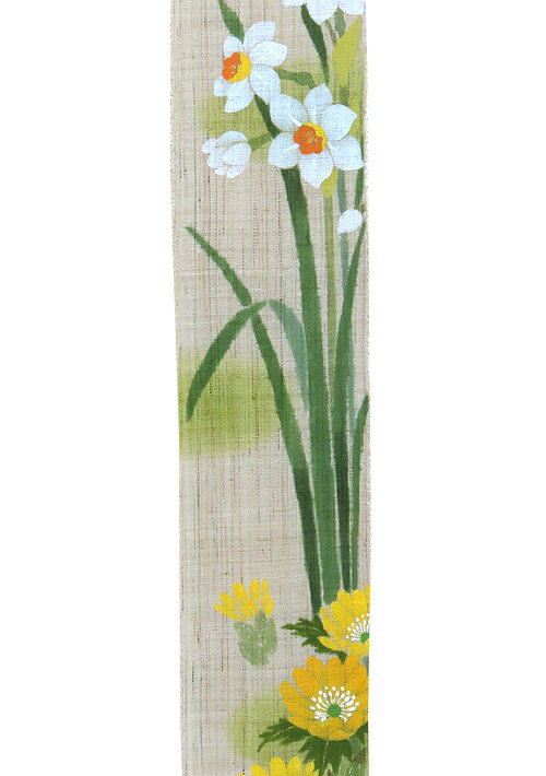 Rakuten - 和風 細タペストリー・水仙福寿/メーカー取り寄せ/（和柄）/ 京都 洛柿庵/春