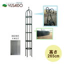 ◇GREEN GARDEN No.221 アイアン製 オベリスク エクセレント φ38×250(cm) 庭 屋外 タワー つる ネット 支柱 あんどん タワー 筒 柱 塀 誘引 バラ 薔薇 つる 植物 クレマチス スチール 鉄 朝顔 仕立て プランター 花壇 組立式 ブラック 国産
