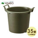 大和プラスチック グロウコンテナ 取っ手付きプランター 35型 グリーンプラ鉢 植木鉢 プランター 大型 軽い 取っ手付 おしゃれ ベランダ 収納庫 コンテナ ポット ガーデニング 園芸