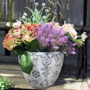◇COVENT GARDEN QP-26 ダイナスティ・ポット S 15cm 植木鉢 レリーフ付 アンティーク調陶器 鉢アンティーク アンティーク調 鉢植 陶器鉢 観葉植物 多肉植物 ブロカント セメント 石膏風