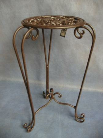 ◇CULTIVATOR 04-8335 アンティークワイヤーさび色丸型花台小のサムネイル