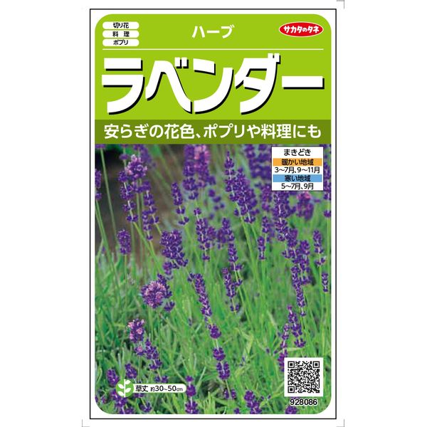 ＠【サカタのタネ 美咲ハーブ8086 ラベンダー】安らぎの花色と香り。ポプリや料理にも使えます。寒さに強い一般種のタネです。ラベンダー 紫 ハーブ 香り アロマ たね タネ 種 プランター 鉢植え 地植え 花壇 切花 クラフト 花材