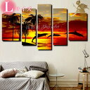 絵画 壁掛け 手書き油絵 風景画 絵絵画 海 アートパネル【送料無料】アートボード パネルアート/モダン インテリア アートパネル/『5パネルSET 日の出浜の...