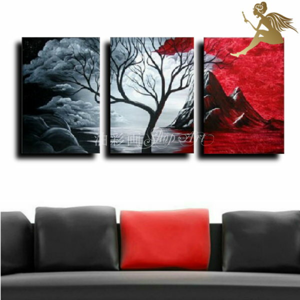 モダン　アートパネル　『絵画』手書きの油彩画『風景』絵画　インテリア　【送料無料】【絵画　和モダン　絵　和風】3パネルSET『森』【おしゃれ　和モダン　インテリア】【絵画】【壁掛け】【手書き】【油絵】【風景画】【絵】