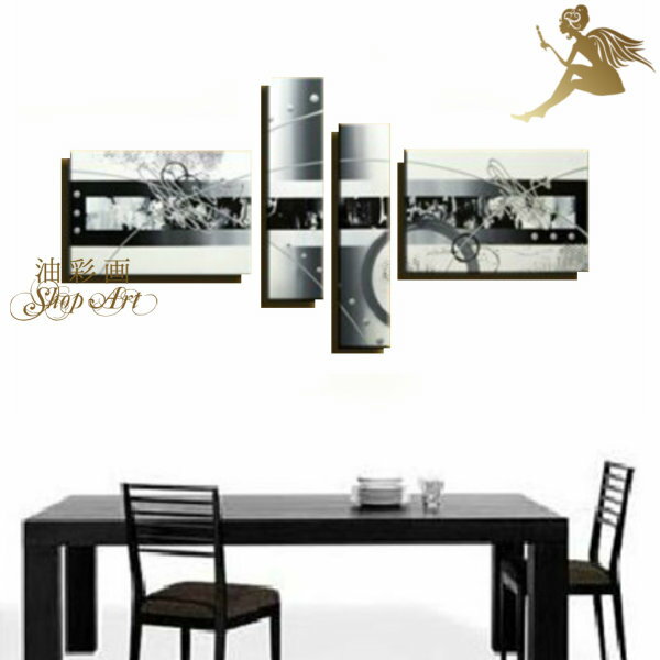 【絵画】【手書き】【壁掛け】【油絵】【油絵】【絵】絵画 インテリア【送料無料】『モダン インテリア アートパネル』『4パネルSET ホワイト系 1090』油絵 ...