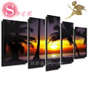 モダンアート『アート 絵画』【絵画】【手書き】【壁掛け】【油絵】【風景画】【絵】アートパネル 海『送料無料』『モダン インテリア アートパネル』5パネルSET『...