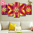 モダン アートパネル手書きの油彩画『風景画』絵画 インテリア 【送料無料】『5パネルSET アップのお花 Sサイズ』【アートパネル 花】『壁掛け 絵 ハワイアン...