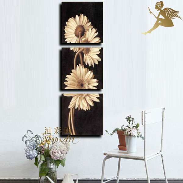 【絵画】【壁掛け】【手書き】【油絵】【風景画】【絵】【自然画】絵画 インテリア 【送料無料】『モダン インテリア アートパネル』『3パネルSET 縦 お花2 1...