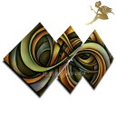 【絵画】【手書き】【壁掛け】【油絵】【抽象画】【絵】絵画 インテリア【送料無料】『モダン インテリア アートパネル』/4パネルSET ダイヤ型/油絵 絵 抽象画...