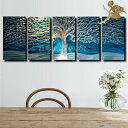 【絵画】【手書き】【壁掛け】【油絵】【風景画】【絵】絵画 インテリア【送料無料】『モダン インテリア アートパネル』『5パネルSET冬の森1196』壁掛け 絵 ...