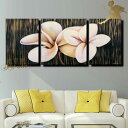 【絵画】【壁掛け】【手書き】【油絵】【風景画】【絵】絵画 インテリア 【送料無料】『モダン インテリア アートパネル』【3パネルSET ハワイアンフラワー 12...